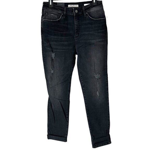 Mavi Jeans High Rise Boyfriend‎ Black Distressed Size 27 - Picture 1 of 8